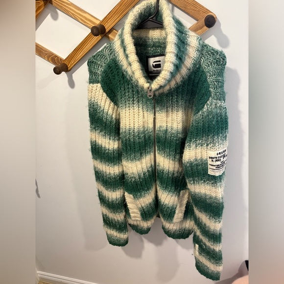 G STAR RAW- 100% WOOL - MENS ZIP UP SWEATER - Picture 10 of 14